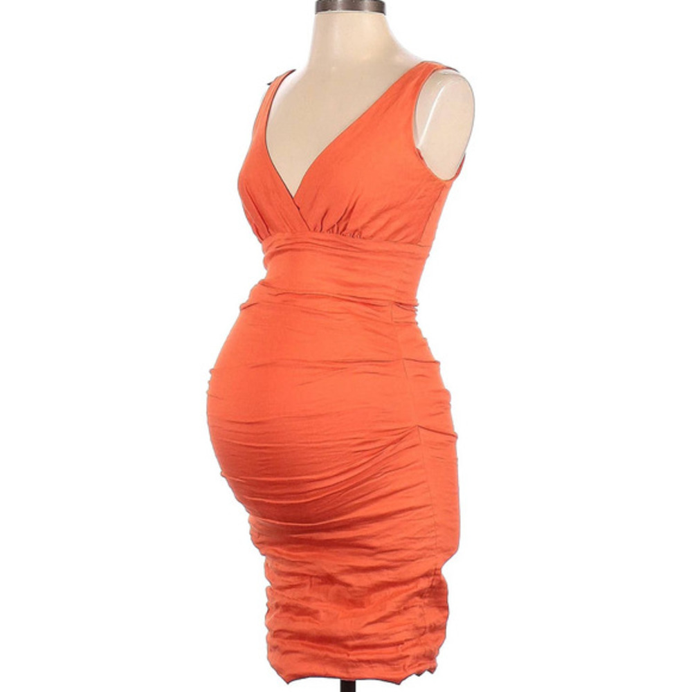 Artelier Nicole Miller for A Pea‎ in the Pod Tangerine Maternity Dress Size 4